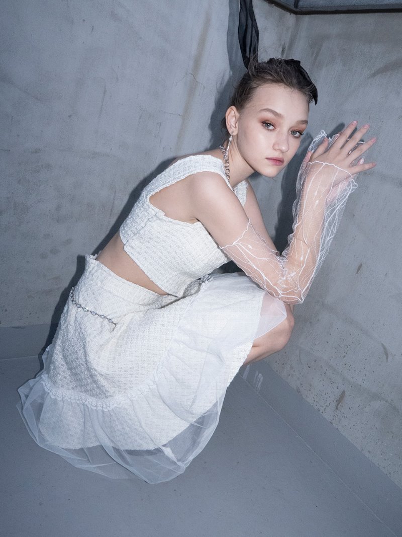Luna Tweed Skirt [white]