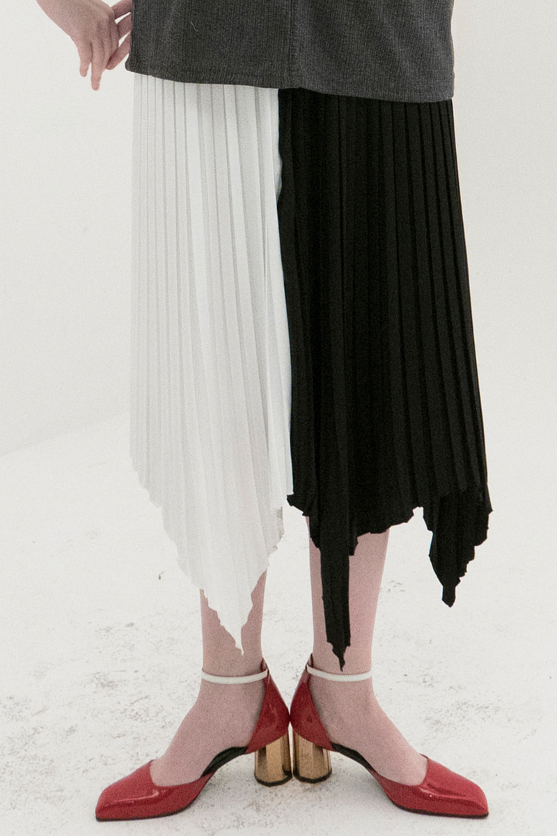 Color Effects Pleats Skirt (BLACK)